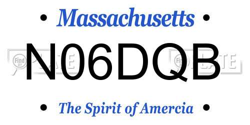 N06DQB Massachusetts License Plate