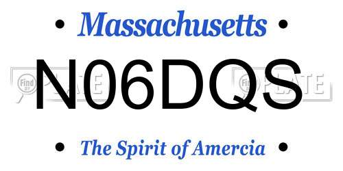 N06DQS Massachusetts License Plate