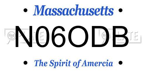 N06ODB Massachusetts License Plate