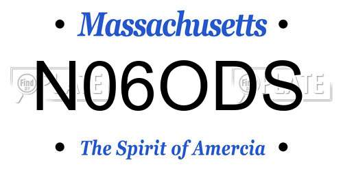 N06ODS Massachusetts License Plate
