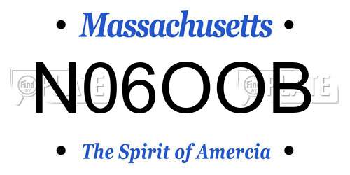 N06OOB Massachusetts License Plate