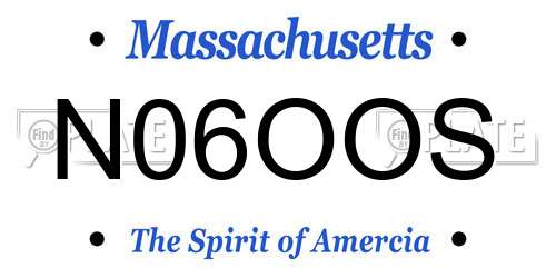 N06OOS Massachusetts License Plate