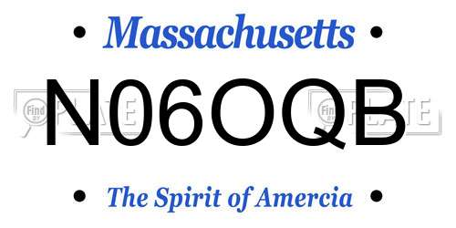 N06OQB Massachusetts License Plate