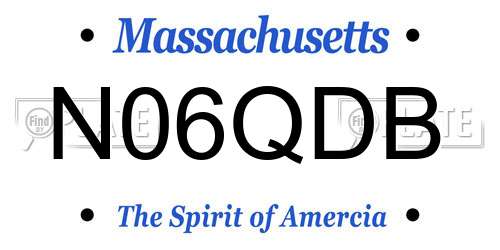 N06QDB Massachusetts License Plate
