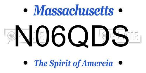 N06QDS Massachusetts License Plate