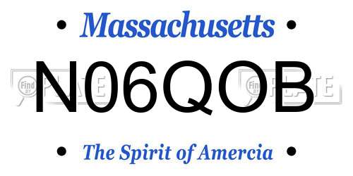 N06QOB Massachusetts License Plate