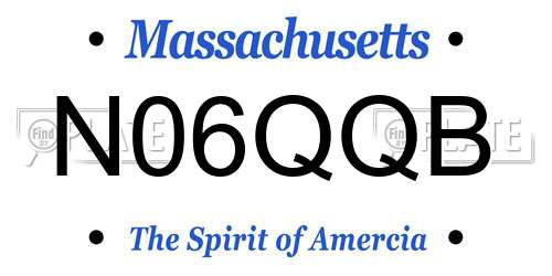 N06QQB Massachusetts License Plate