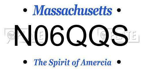 N06QQS Massachusetts License Plate