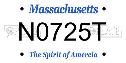 N0725T Massachusetts License Plate