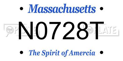 N0728T Massachusetts License Plate