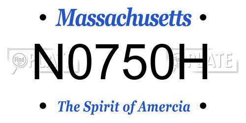 N0750H Massachusetts License Plate