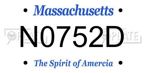 N0752D Massachusetts License Plate
