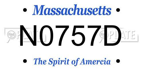 N0757D Massachusetts License Plate