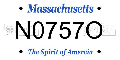 N0757O Massachusetts License Plate
