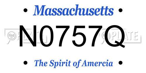 N0757Q Massachusetts License Plate