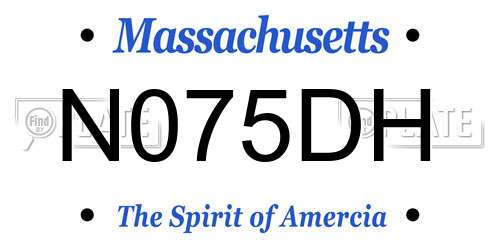 N075DH Massachusetts License Plate