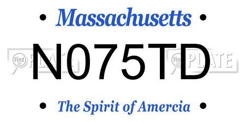 N075TD Massachusetts License Plate