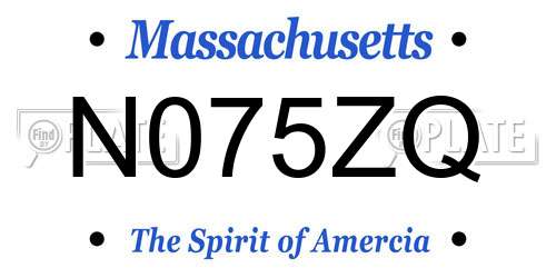 N075ZQ Massachusetts License Plate