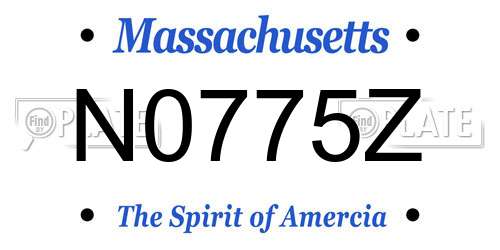 N0775Z Massachusetts License Plate