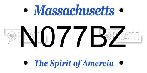 N077BZ Massachusetts License Plate