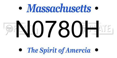 N0780H Massachusetts License Plate