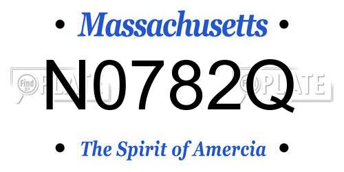 N0782Q Massachusetts License Plate