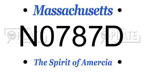 N0787D Massachusetts License Plate