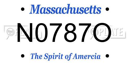 N0787O Massachusetts License Plate