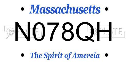 N078QH Massachusetts License Plate