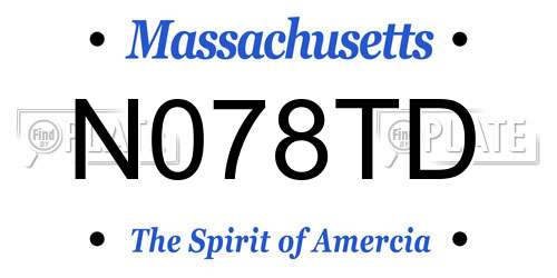 N078TD Massachusetts License Plate