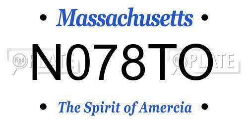 N078TO Massachusetts License Plate