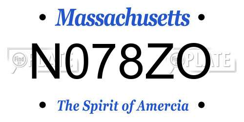 N078ZO Massachusetts License Plate