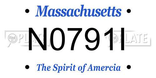 N0791I Massachusetts License Plate