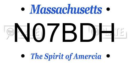 N07BDH Massachusetts License Plate