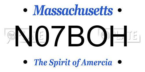 N07BOH Massachusetts License Plate