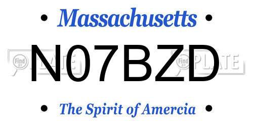 N07BZD Massachusetts License Plate