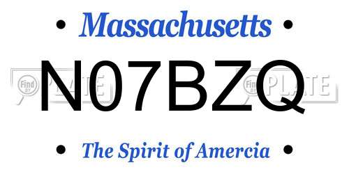 N07BZQ Massachusetts License Plate