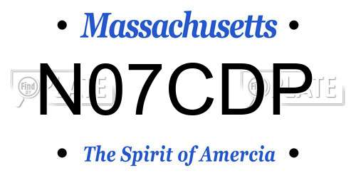 N07CDP Massachusetts License Plate