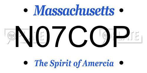 N07COP Massachusetts License Plate