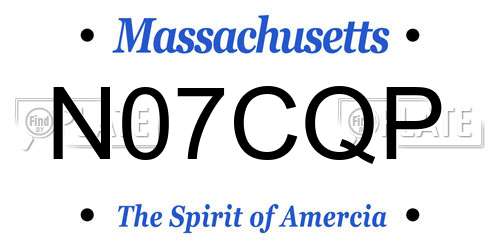N07CQP Massachusetts License Plate
