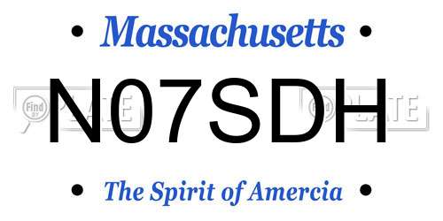 N07SDH Massachusetts License Plate