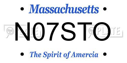 N07STO Massachusetts License Plate