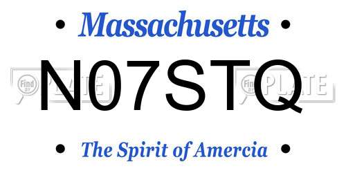 N07STQ Massachusetts License Plate