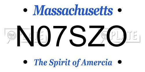 N07SZO Massachusetts License Plate