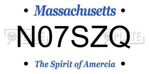 N07SZQ Massachusetts License Plate