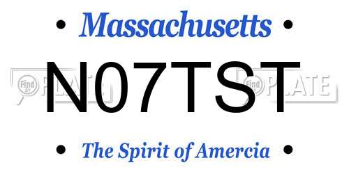 N07TST Massachusetts License Plate