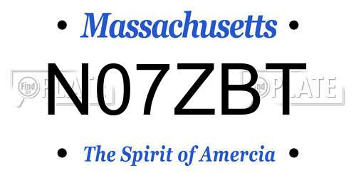 N07ZBT Massachusetts License Plate