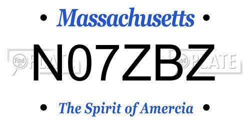 N07ZBZ Massachusetts License Plate