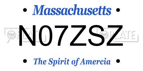 N07ZSZ Massachusetts License Plate