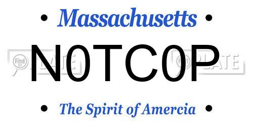 N0TC0P Massachusetts License Plate